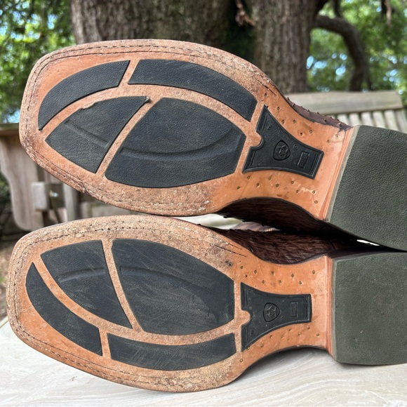 Men’s Ariat Gallup  Western Boots color Mocha Full Quill Ostrich Size 13D - Picture 7 of 16